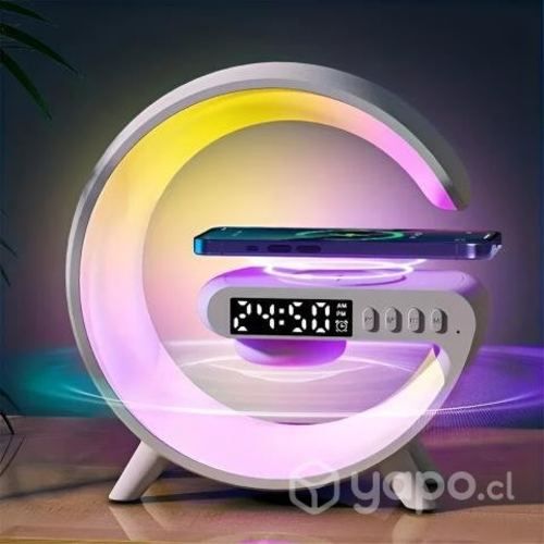 Parlante + Cargador inalámbrico + lámpara RGB