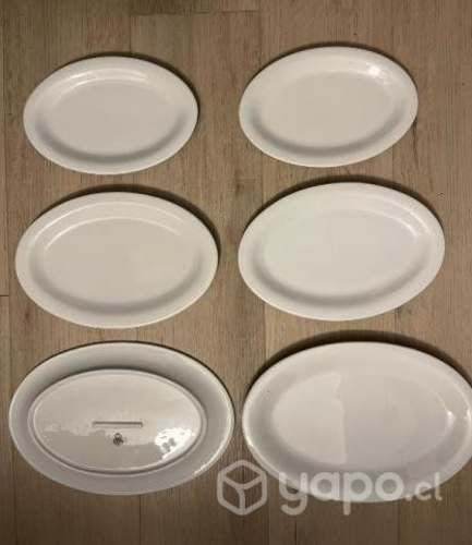 6 Fuentes ovaladas planas Florencia, impecables.