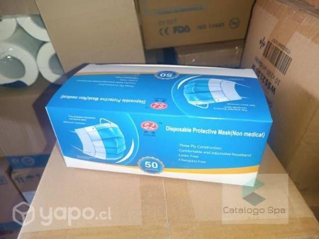 Mascarillas 3 pliegues celestes