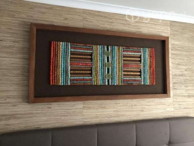 Cuadro madera lana lino