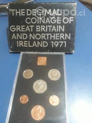 Colección de monedas de Gran Bretaña de 1971