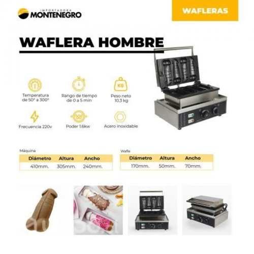 Máquina Waflera industrial Waffle Forma Pene