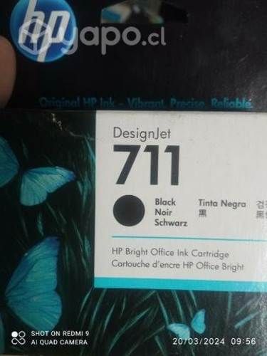 Tinta hp 711 black original de 80ml