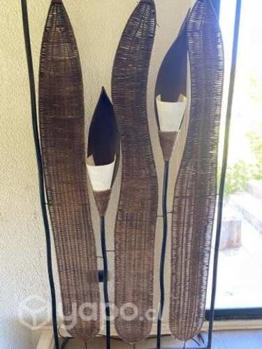 Lámpara ratán y metal