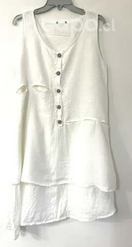 Vestido 90% Lino Marca Fbo Italy Talla L/xl Usado