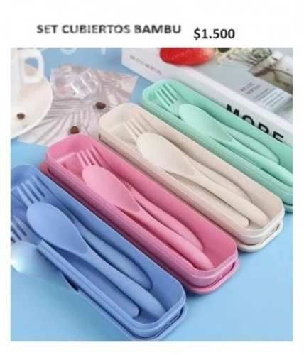 Set cubiertos bambo