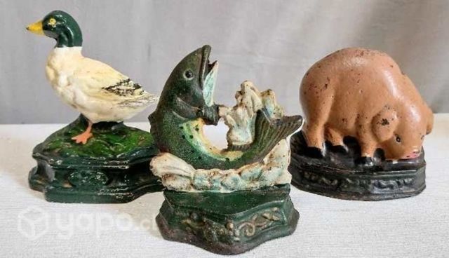 Vintage topes de puerta de hierro fundido