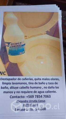 Destapador cañerias y eliminador malos olores