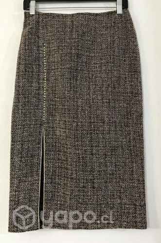 Falda No Elástica 35% Lana Marca Jazz Jeans 38
