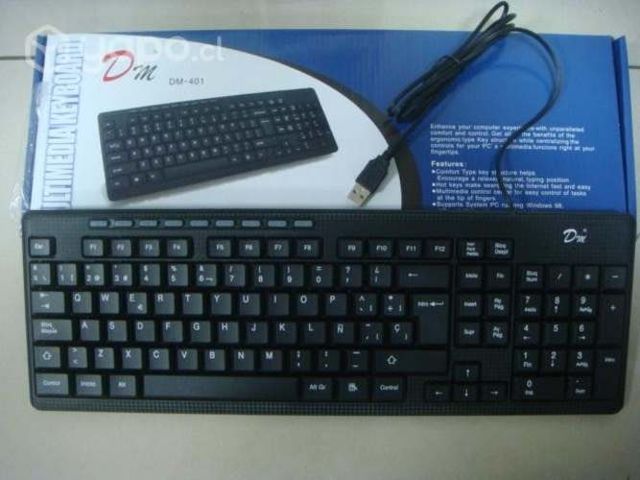 Teclado multimedia usb dm negro dm-401