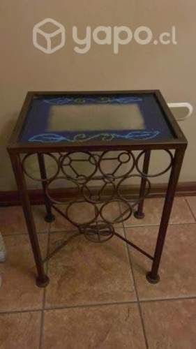 Cava/Mesa de fierro con vidrio