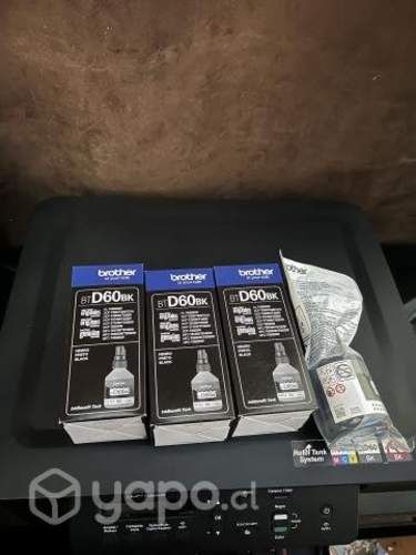 Impresora brother con 4 tintas negras nuevas