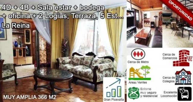 Casa Amplia, sector muy seguro, La Reina