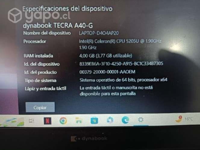 Notebook dynabook Toshiba