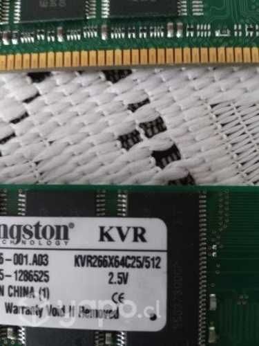 2 memorias para PC 512MB usadas