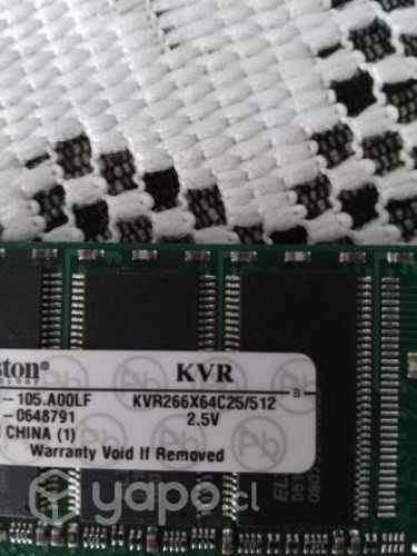 2 memorias para PC 512MB usadas