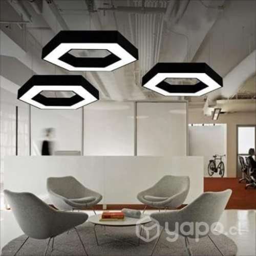 Lampara led colgante hexagono 60cm 42w