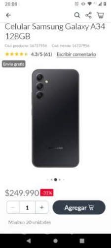 Celular Samsung a34