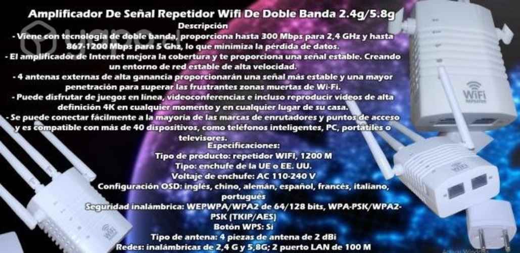 Amplificador De Señal Repetidor Wifi De Doble Band