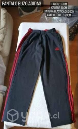 Buzo adidas negro con rojo l