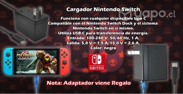Cargador Nintendo Switch