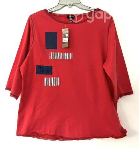 Polera Manga 3/4 Marca Thea 42 Talla L/XL Rojo