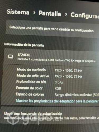 Monitor Samsung 72hz conversable