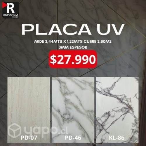 Placas uv para muro interior