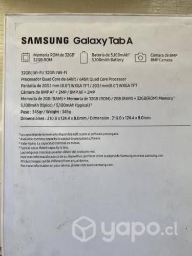 Tablet Samsung 32 gigas