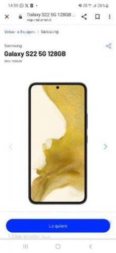 Se vende celular Samsung S 22 Normal