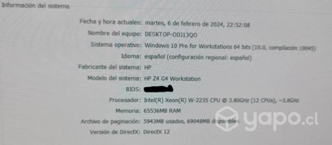 PC Gamer / Servidor HP Z4 G4 Workstation