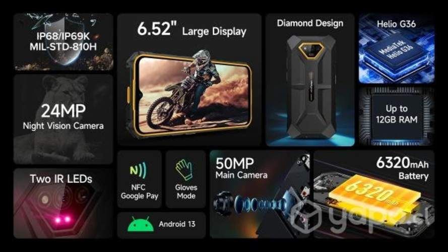 Ulefone-teléfono inteligente Power Armor X13 resis