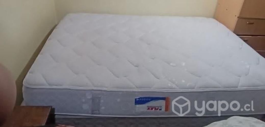 Cama americana 2 plaza y velador de madera