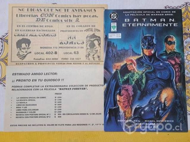 Pelicula batman 1995: comic + flyers