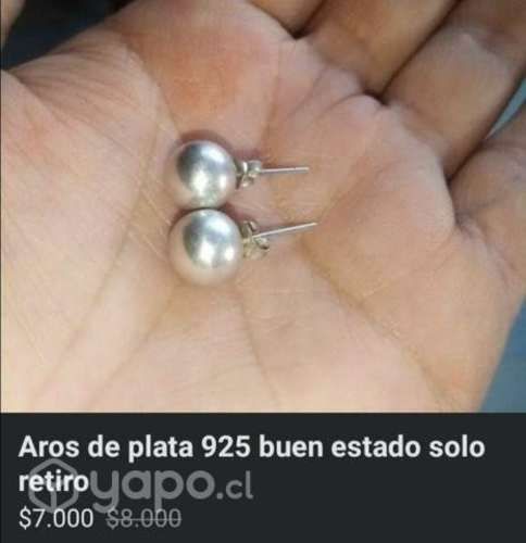 Aros esfera plata 925( solo retiro)