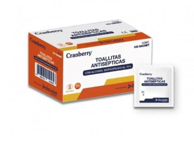 Toallitas con alcohol isopropilico 70% caja x 100