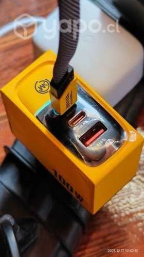 Cargador 100w GAN 3 puertos carga u/rápida laptop