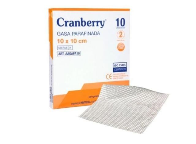 GASA PARAFINADA ESTERIL 10X10 CM CJ X 10 Cranberry