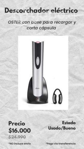 Descorchador electrico oster- buen estado