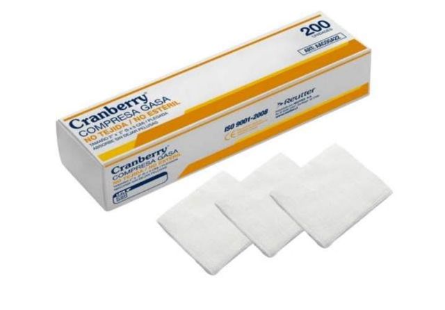 Gasa no tejida no esteril 5 x 5 cms. x 200 un cran