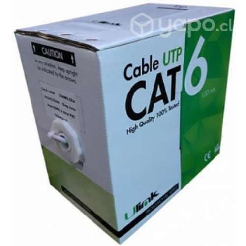 Cable utp cat6 100 mts, 23 awg, cca pvc. gris