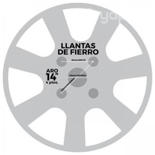 Llantas Fierro Aro 14 de 4 puntos