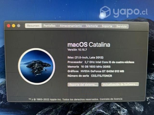 IMac (21.5 pulgadas, finales de 2012)