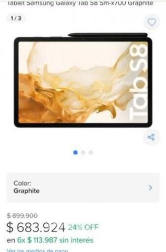 Tablet Galaxy Tab S8 cover- case+ teclado+ spen