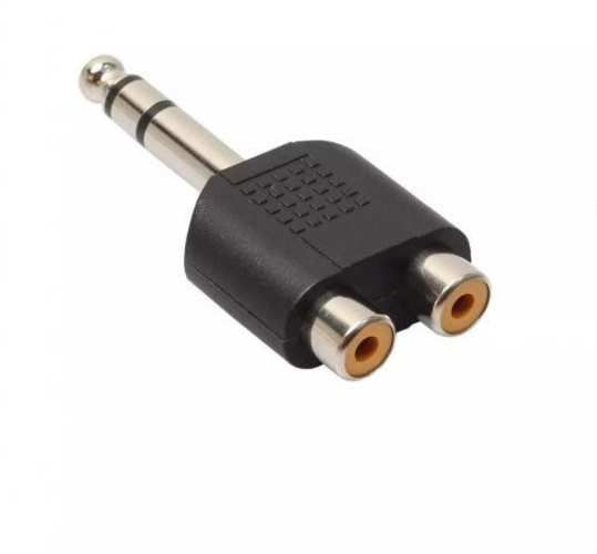 Adaptador 2 RCA A Plug 6,3mm Stereo