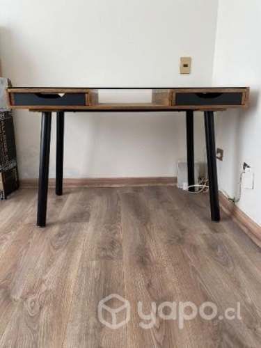 Escritorio Homy, Madera y vidrio templado