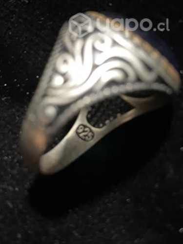 Anillo Coral Negro en plata 925