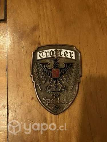 Antigua placa trotter de bronce con cobre