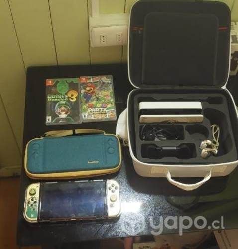 Nintendo switch oled zelda + juegos y accesorios