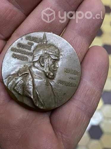 Antigua medalla de bronce Guillermo I de Prusia